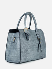 Textured Zip Lock Hand Bag with Handle detail