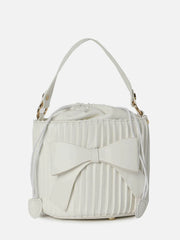 Striped Drawstring Duffel Bag with Tie up detail