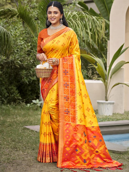 Silk Woven Work Festival Tassle Saree