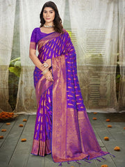 Sangam Prints Silk Woven Work Festival Tassle Saree