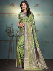 Silk Woven Work Festival Tassle Saree