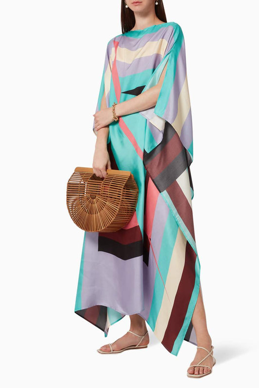 Pastel Silk Crepe Kaftan