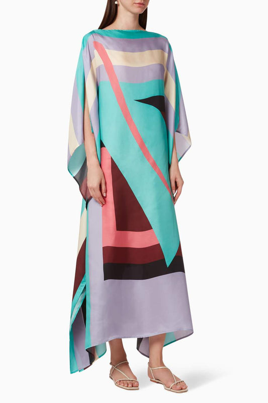 Pastel Silk Crepe Kaftan