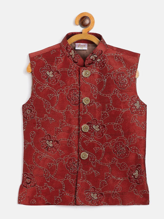 Boys' Maroon Nehru Jacket