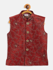 Boys' Maroon Nehru Jacket