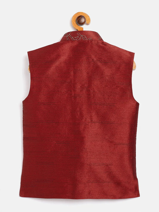 Boys' Maroon Nehru Jacket