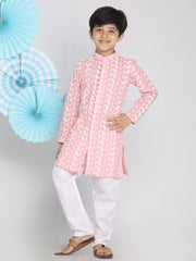 Vastramay - Boys' Chikankari Pink Kurta