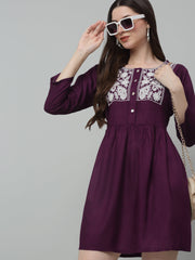 Women's Embroidered A-line Dress