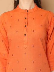 Women Woven Design Orange Kurta with Palazzos & With Dupatta ( JOKPL D51P 1555 Orange )