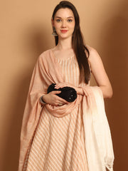 Women Brown Woven Design Flared Kurta with Palazzos & With Dupatta ( JOKPL D59BR 1553 Brown )