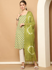 Green printedKurta with pallazos dupatta set ( JOKPL D64G 1563 Green )