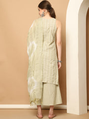 Dobby Green Kurta with Palazzos & With Dupatta ( JOKPL D64P 1561 Pista )