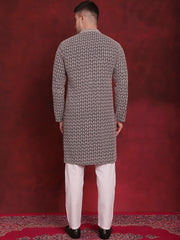 Sequin Embroidered Pure Cotton Kurta with Pyjamas