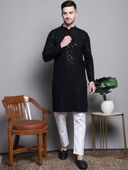 Sequin Embroidered Pure Cotton Kurta with Pyjamas