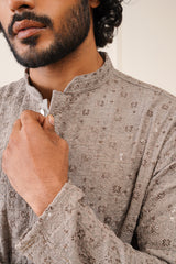 Sequin Embroidered Pure Cotton Kurta with Pyjamas