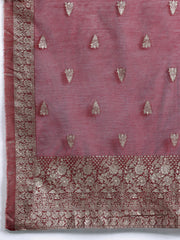 Indo Era Maroon Woven Design Straight Kurta Trousers With Dupatta Set