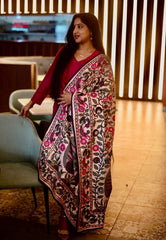 Dark Pink Kalamkari Phulkari