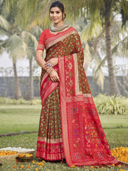 Silk Woven Work Festival Tassle Saree