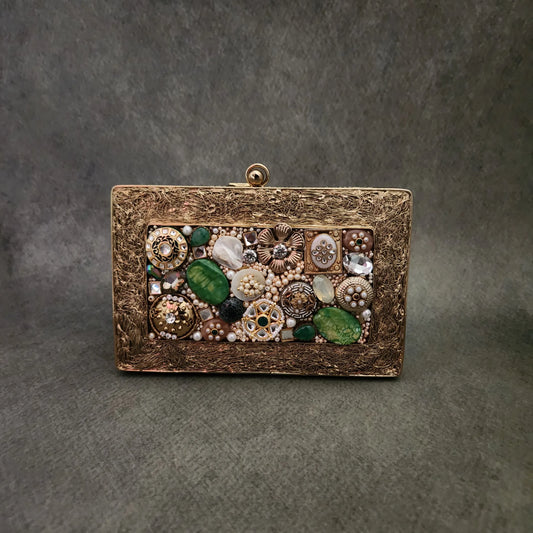 Stone And Kundan Mosaic Bag