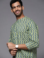 Multicolored Chevron Cotton Straight Kurtas