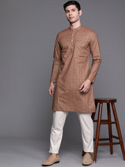 Green Herringbone Cotton Straight Kurtas