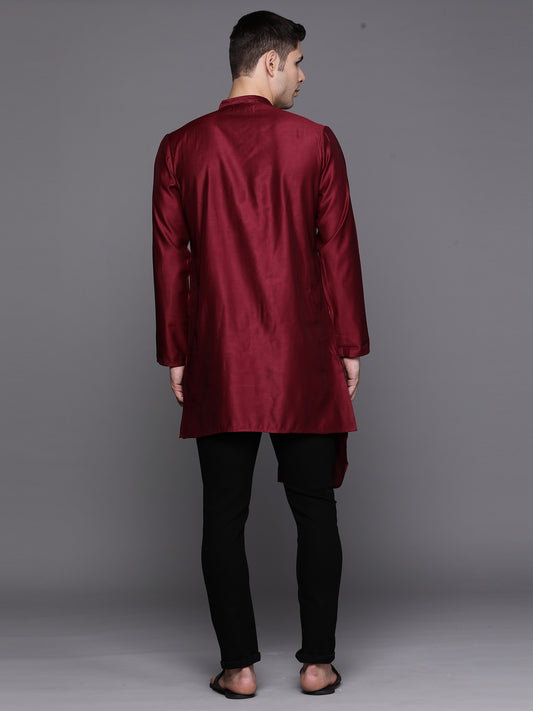 Wine Solid Liva Straight Kurtas