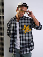 Men Black & White Check NEW YORK Oversize Shirt