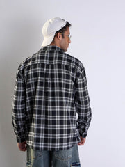 Men Black & White Check NEW YORK Oversize Shirt