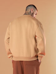 Men Beige MIAMI Embroidery Oversize Sweatshirt