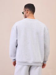 Men Grey TEXAS Embroidery Oversize Sweatshirt