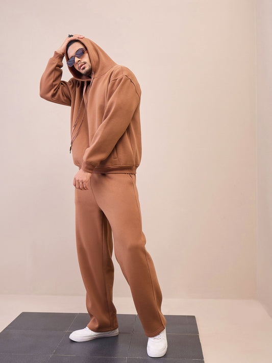 Men Brown Oversize Hoodie