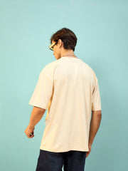 Unisex Beige CAUGHT MY MIND Oversize T-Shirt