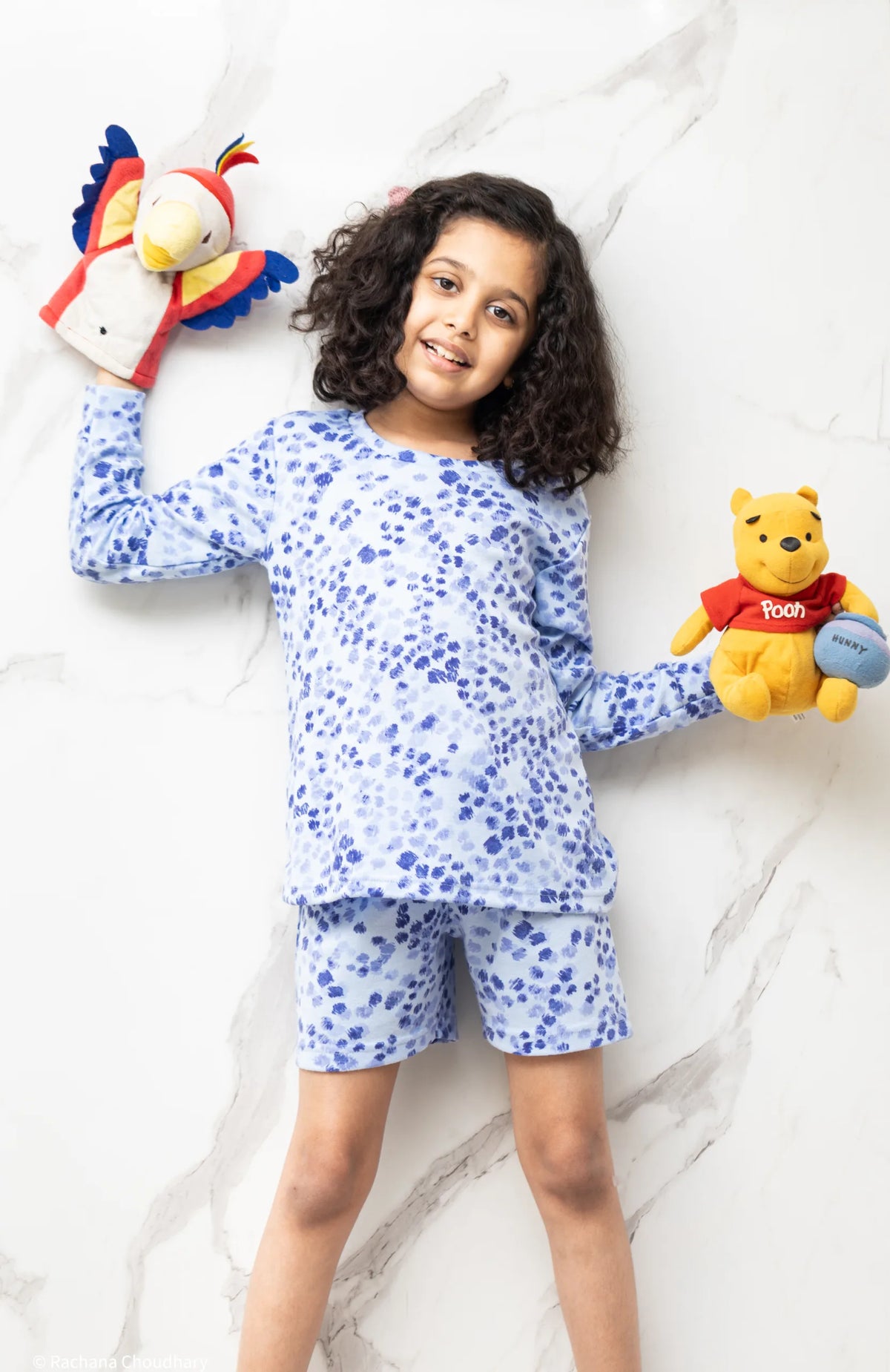 Printed Cotton blend Jersey Pajama Set