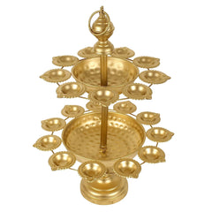 Metal Gold Urli Bowl with Diya Urli Bowl for Home Decoretion Candle Stands with Diya