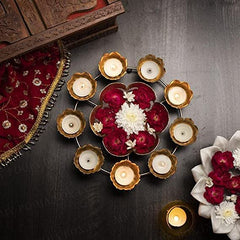 9 Lotus Diya Shape urli Bowl for Home and Pooja Decorations Urli tealight Candle Holder for Home and Office Decor