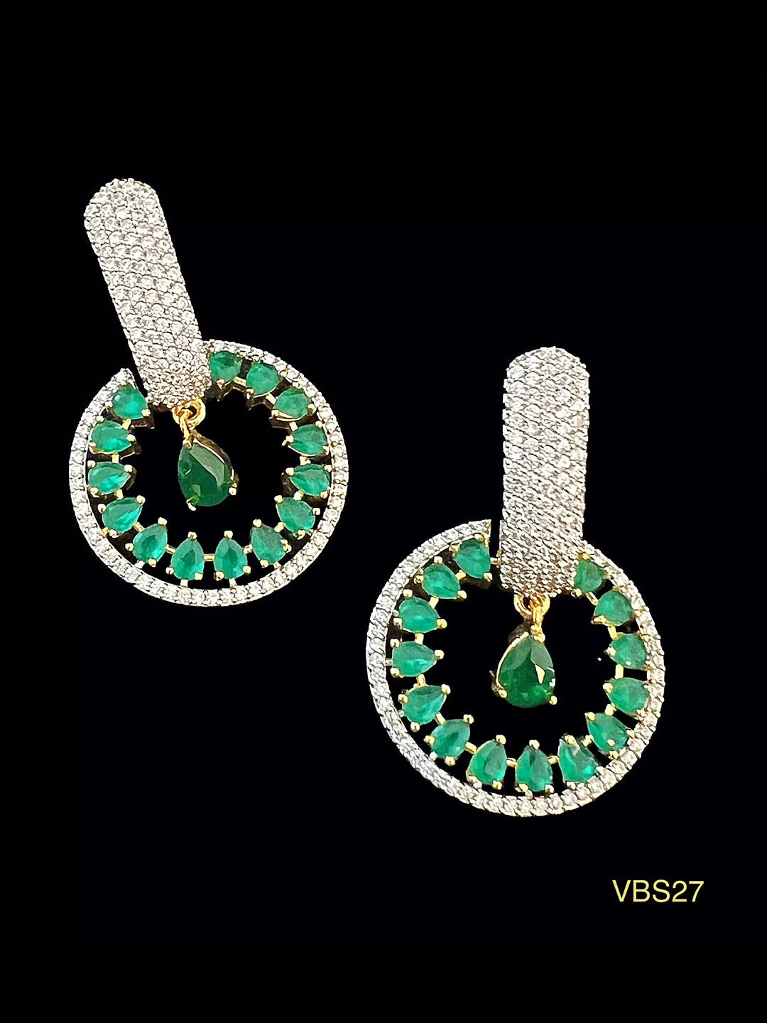 AD-Studded Handcrafted Earrings - VBS27