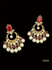 AD-Studded Handcrafted Earrings - VBS28