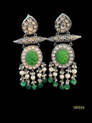 AD-Studded Handcrafted Earrings - VBS54