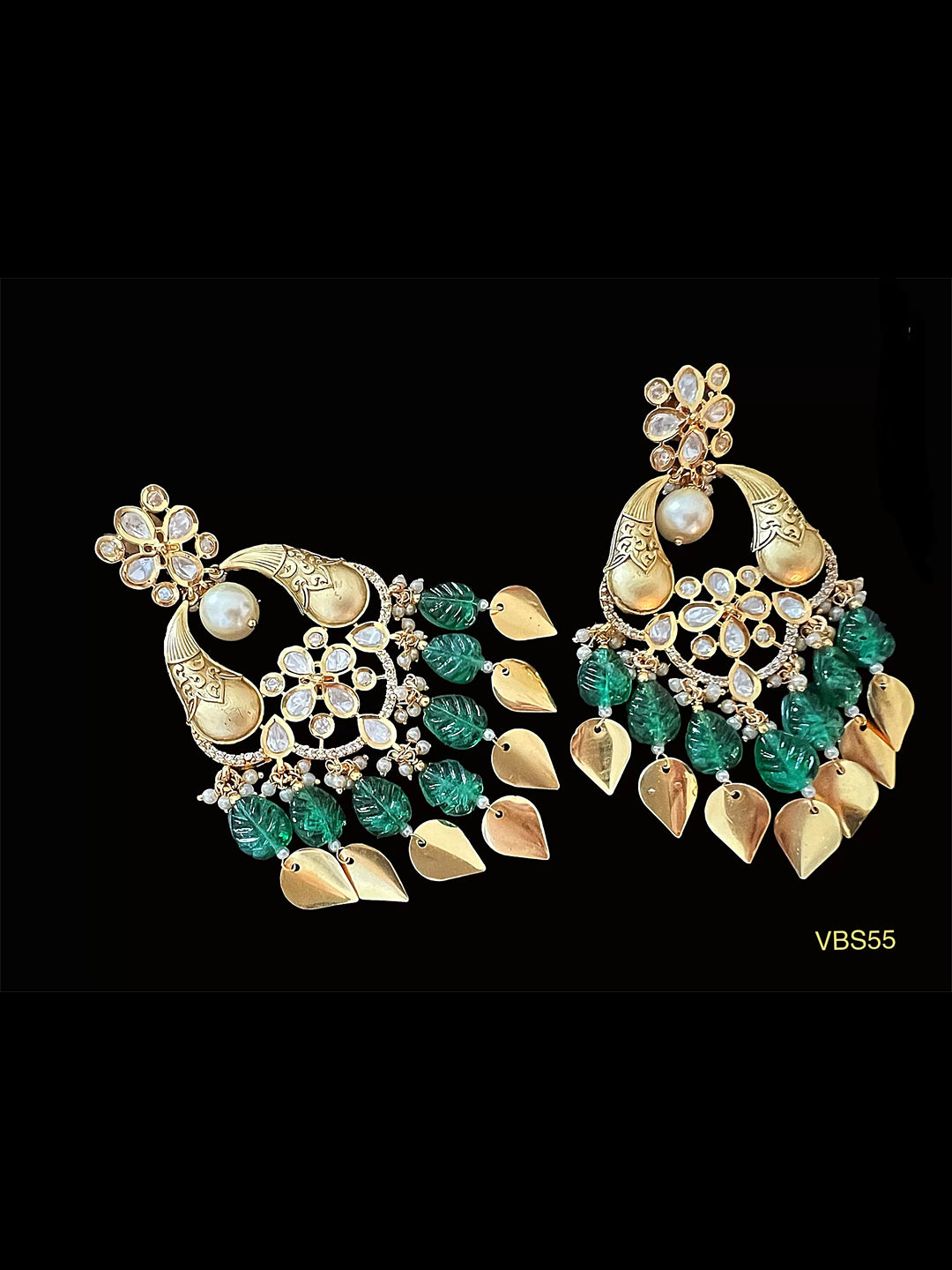 AD-Studded Handcrafted Earrings - VBS55