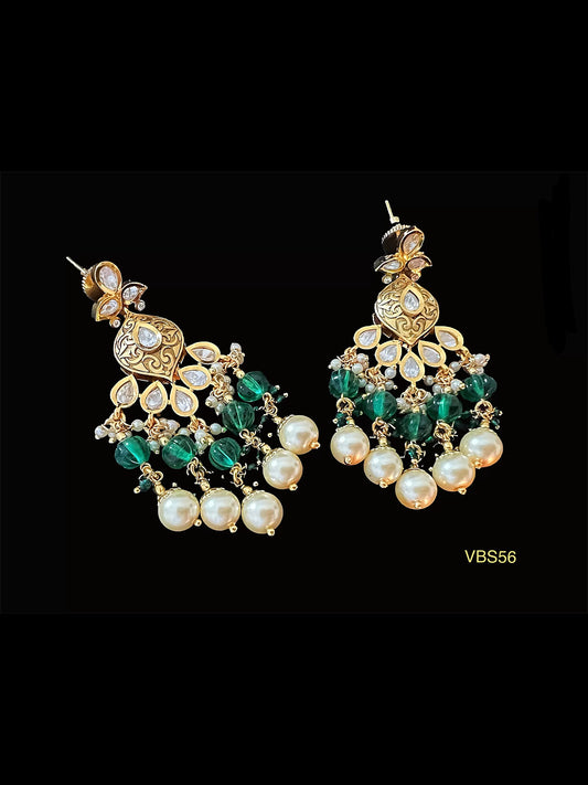 AD-Studded Handcrafted Earrings - VBS56