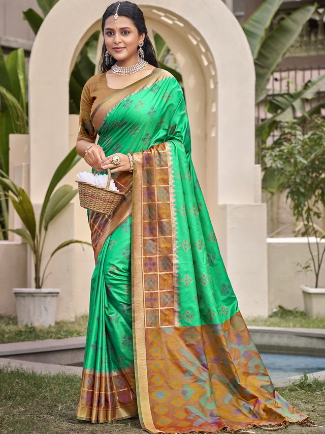 Silk Woven Work Festival Tassle Saree