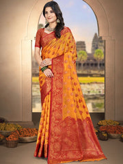 Silk Woven Work Festival Tassle Saree