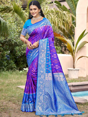 Silk Woven Work Festival Tassle Saree