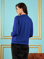 Women Royal Blue Sequin Jacket