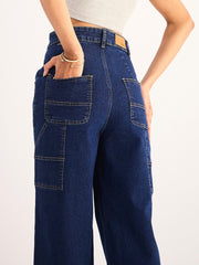 Women Blue Blast High Waist Back Pocket Jeans