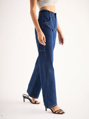 Women Blue Blast High Waist Back Pocket Jeans