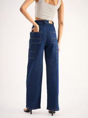 Women Blue Blast High Waist Back Pocket Jeans