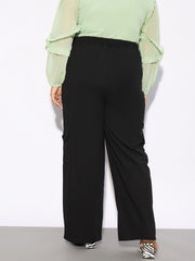 Women Black Multi Pockets Cargo Pants