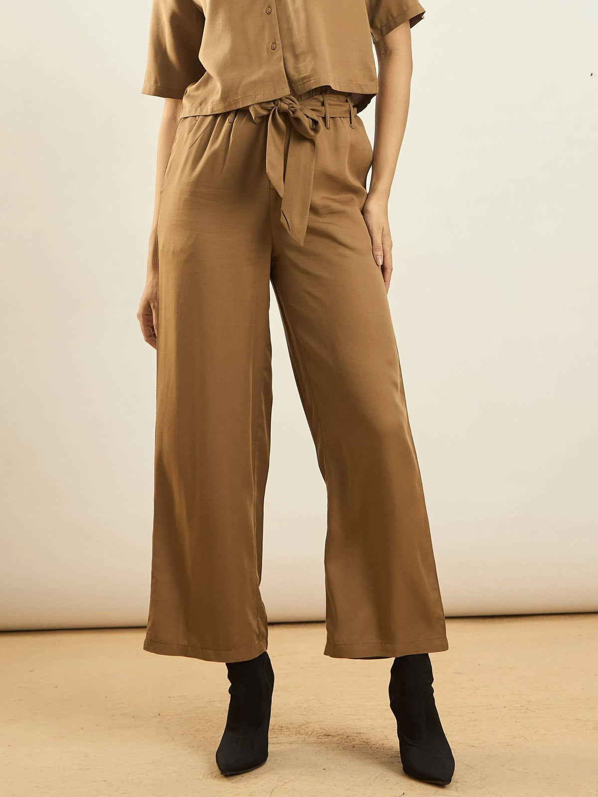 Women Khaki Paperback Waist Pants