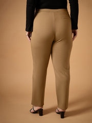 Women Beige Mom Fit Pants